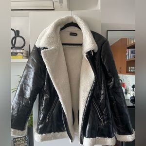 Shearling Borg Biker Jacket